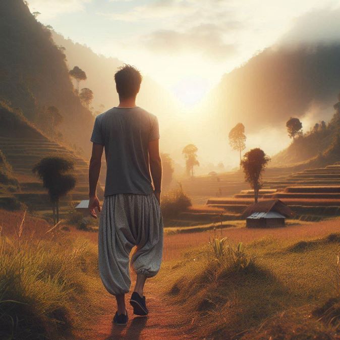 mens harem pants nature